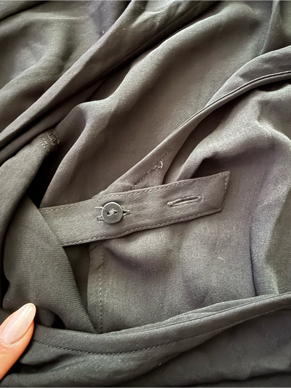 Sz Med H&M Black Long Sleeve Wrap Blouse - Picture 4 of 10